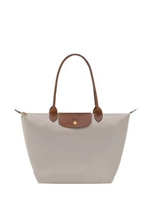 Longchamp L Le Pliage top-handle pebble tote bag - Neutrals