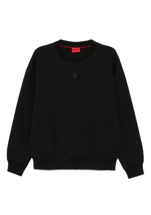 HUGO Stacked-Logo badge sweatshirt - Black