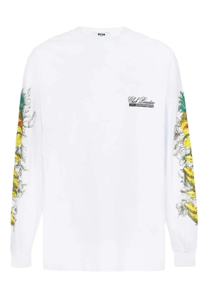MSGM long-sleeve fruit-print T-shirt - White