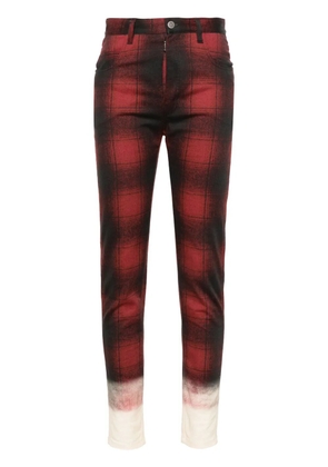 Maison Margiela tartan-check tapered trousers - Grey