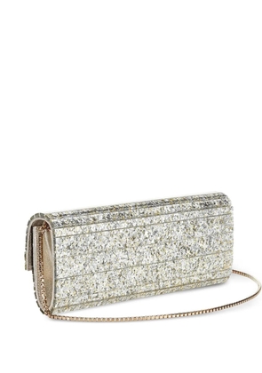 Jimmy Choo Sweetie glitter-effect clutch bag - Silver