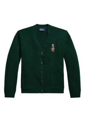 Polo Ralph Lauren ribbed-knit polo-bear cardigan - Green