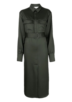 SA SU PHI long-sleeve wool shirtdress - Green