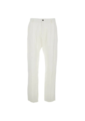 Emporio Armani drawstring linen trousers - White
