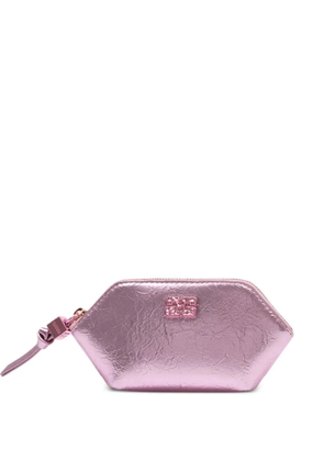 GANNI crushed-effect purse - Pink