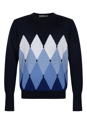 Ballantyne diamond-pattern crew-neck sweater - Blue