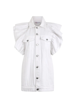 Valentino Garavani ruffled-sleeve gilet - White