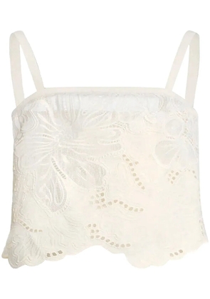 Elie Saab floral-lace tank top - White