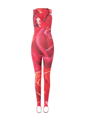Roberto Cavalli rose-print jumpsuit - Red