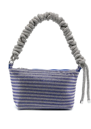 Kara Crystal Mesh Phone Cord shoulder bag - Blue