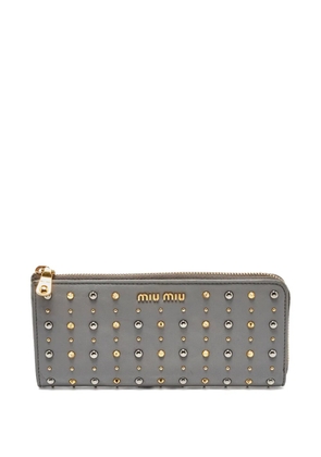 Miu Miu Pre-Owned stud-embellished wallet - Grey