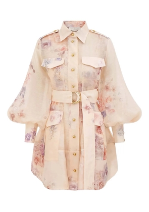 ZIMMERMANN floral-print belted mini dress - Pink