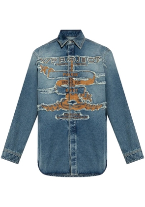 Y/Project distressed denim shirt - Blue