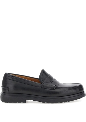 Ferragamo almond toe tonal loafers - Black