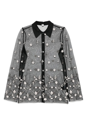 TOTEME floral-embroidered shirt - Black