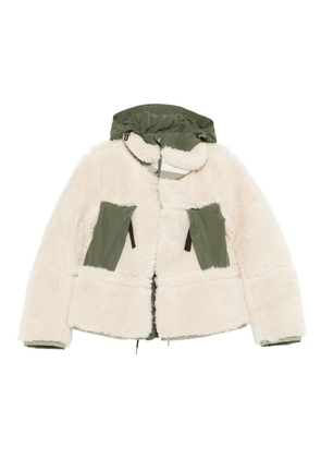 sacai hooded panelled jacket - Neutrals