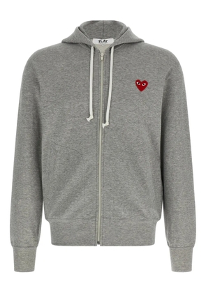 Comme Des Garçons Play logo-detail zip hoodie - Grey