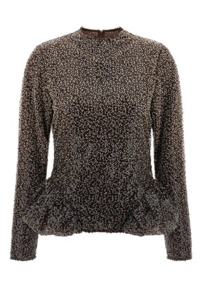 ROTATE BIRGER CHRISTENSEN peplum-detail top - Brown