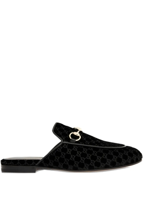 Gucci horsebit velvet mules - Black