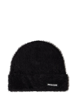 MSGM mohair logo beanie - Black