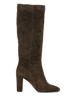 Julie Dee round-toe zip leather boots - Brown