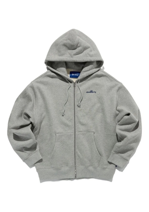 Awake NY crown-logo zip-up hoodie - Grey