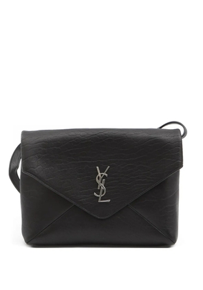Saint Laurent Cassandre metal envelope messenger bag - Black