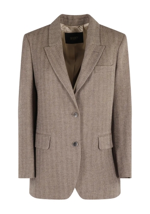 Seventy herringbone single-breasted blazer - Neutrals
