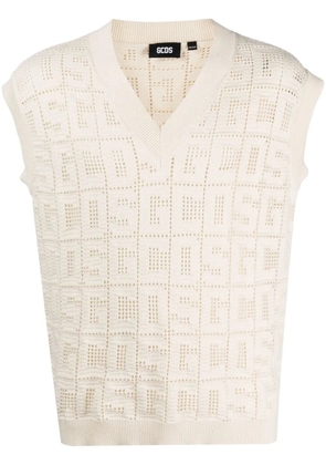 GCDS monogram macramé gilet - Neutrals