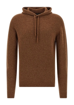 Roberto Collina hooded cuffed-sleeve sweater - Brown