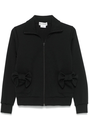 Comme Des Garçons Girl bow-detail zip-up top - Black