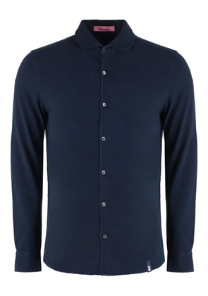 Drumohr rounded-hem piqué shirt - Blue