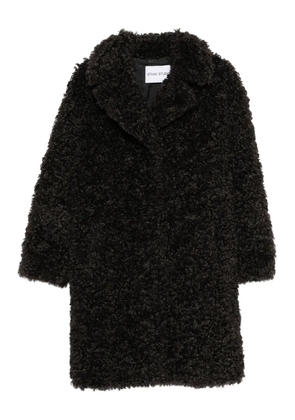 STAND STUDIO notched-collar faux-fur coat - Black