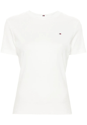 Tommy Hilfiger flag-embroidered cotton T-shirt - White