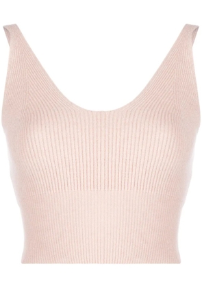 Peserico ribbed-knit U-neck tank top - Pink