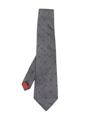 S.T. Dupont striped geometric tie - Grey