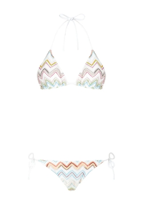 Missoni zigzag-knit bikini set - White