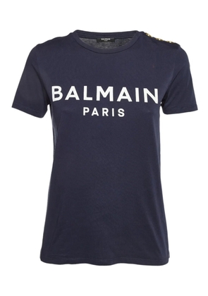 Balmain Pre-Owned logo-print T-shirt - Blue
