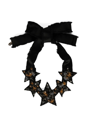 RED(V) star-motif beaded necklace - Black