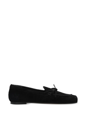 Aeyde bow-detail suede loafers - Black