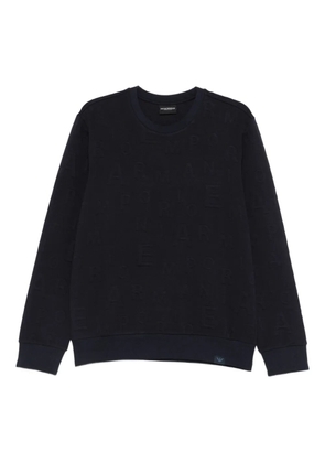 Emporio Armani embossed crew-neck sweatshirt - Blue