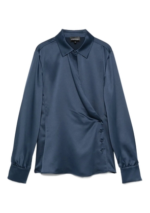 Emporio Armani satin wrap blouse - Blue