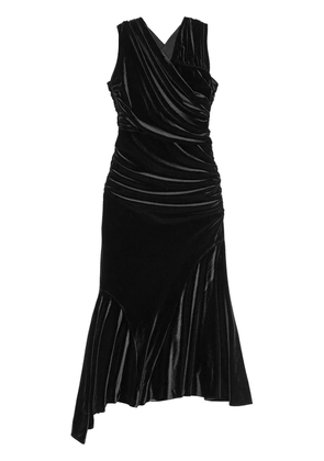 GANNI velvet-finish midi dress - Black
