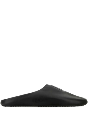 Balenciaga leather logo mules - Black