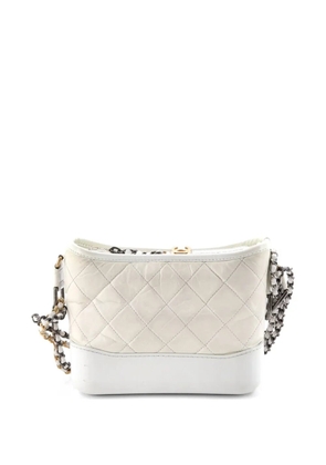 CHANEL Pre-Owned Gabrielle Quilted Aged Calfskin Small hobo bag - White