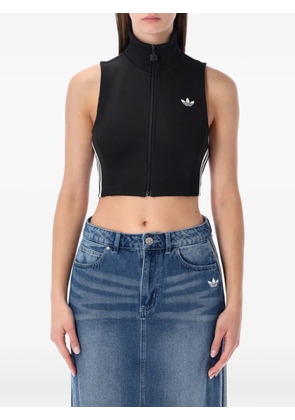 adidas zip sleeveless top - Black