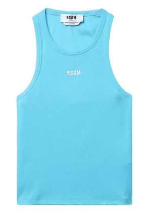 MSGM logo-embroidered tank top - Blue
