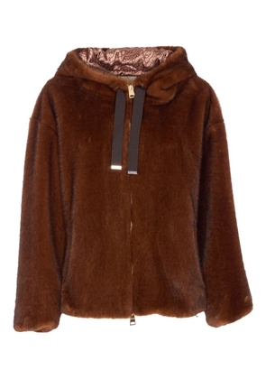 Herno faux-fur hooded jacket - Brown