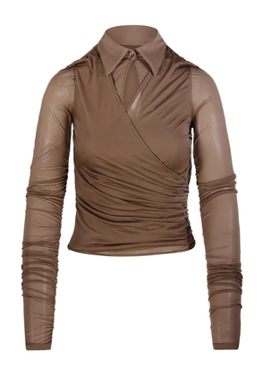Max Mara Aiello ruched collared shirt - Brown