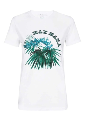 Max Mara embroidered-floral cotton T-shirt - White